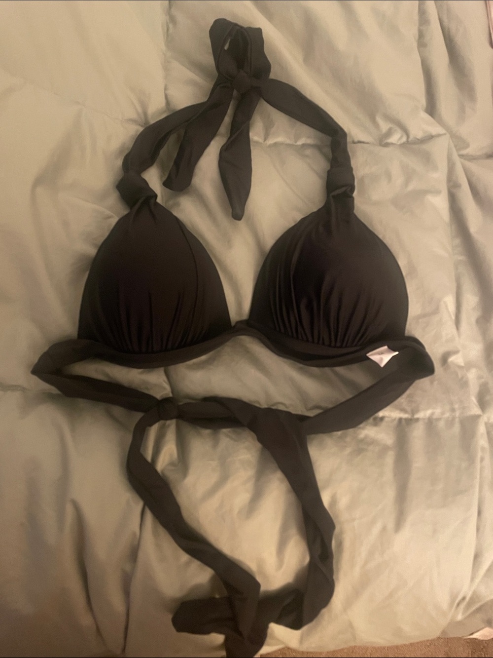 Women's Black Halter Swim Top